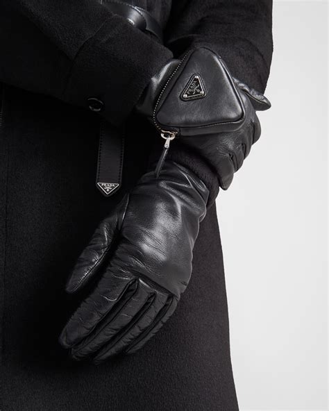 prada fingerless gloves|Prada nappa leather gloves.